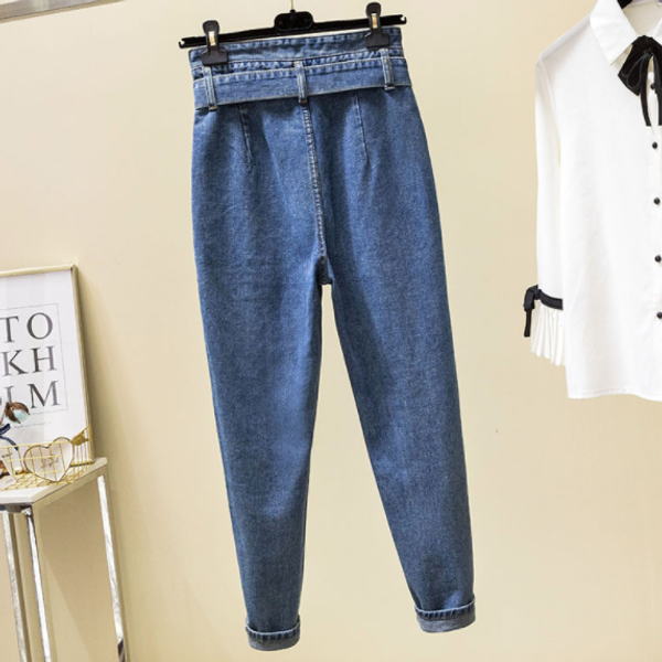 

women high waist jeans femme harem pants women pantalon femme denim loose ladies boyfriend jeans for trousers aq898, Black;white