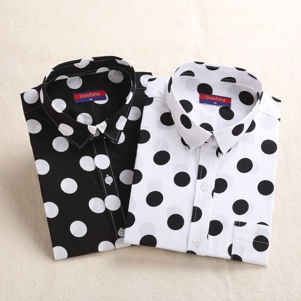 

ladies women blouses dot long sleeve blouse women cotton polka dot blouses black white red shirt shirts big size 5xl clothes