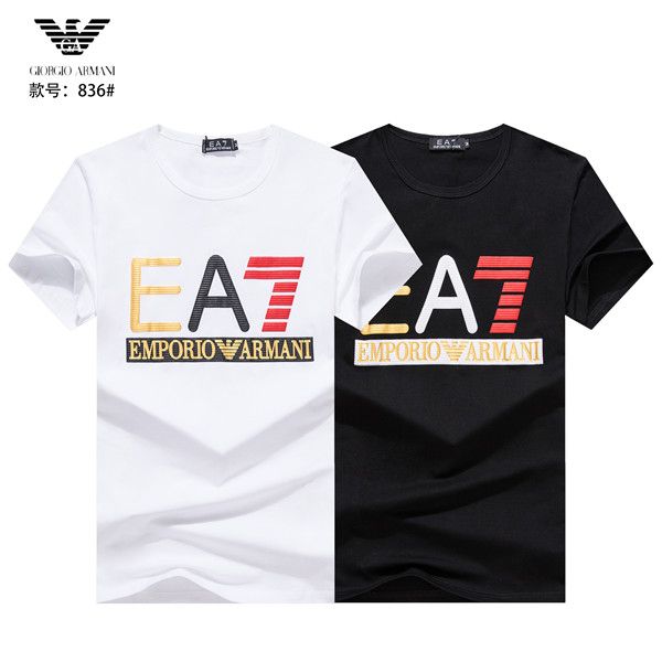 

2020man short sleeve pure cotton t-shirts slim half clothes summer new pattern trend white t-shirt men's4, White;black