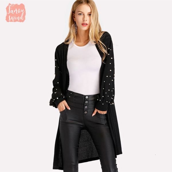 

перл бисероплетение бишоп свитер рукав кардиган черный шею длинным рукавом ярус кокон женщины элегантный зимний свитер, White;black