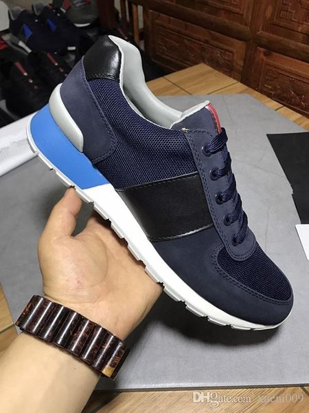 

2019 wholesale french paris suede leather men casual shoes fashion sneakers luxury arena shoes 38-45 xg18091502, Black