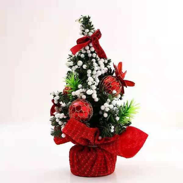 

tableartificial christmas tree with ribbon bow ball ornaments decorations for home office 20cm tallcm