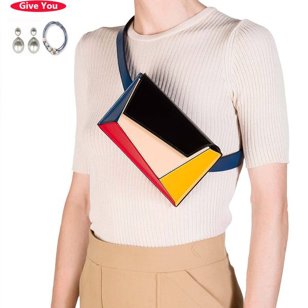 

сумка талия женщина pu кожа fanny pack высокого качества леди грудь пояс сумка геометрический дизайн мини bum пакеты женского клатчи кошелек