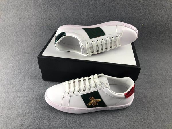 

arrival fashion men women casual shoe luxury designer shoes genuine leather bee embroidered ace shoe withfor salec01, Black