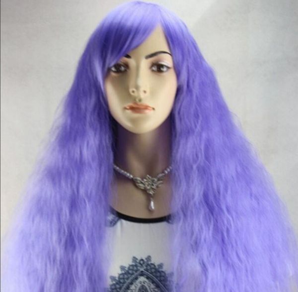 Wig New Sexy Ladies Medium Long Dark Purple Curcly Natural