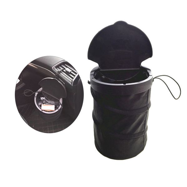 

portable car trash bin can folding garbage vehicle rubbish dustbin coin sunglass storage bag seat waste box auto accessories