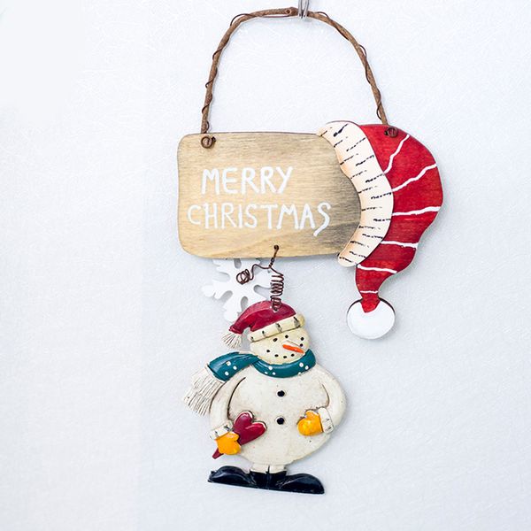 

santa claus christmas decorations snowman wooden ornament party hanging decor
