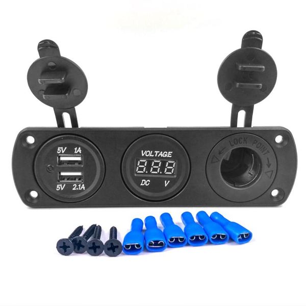 

adapter socket dual usb boat splitter charger multifunctional caravan abs charging motorbike car durable cigarette lighter