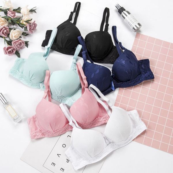 

women embroidery lace bra padded up underwire ladies bow brassiere bra, Red;black