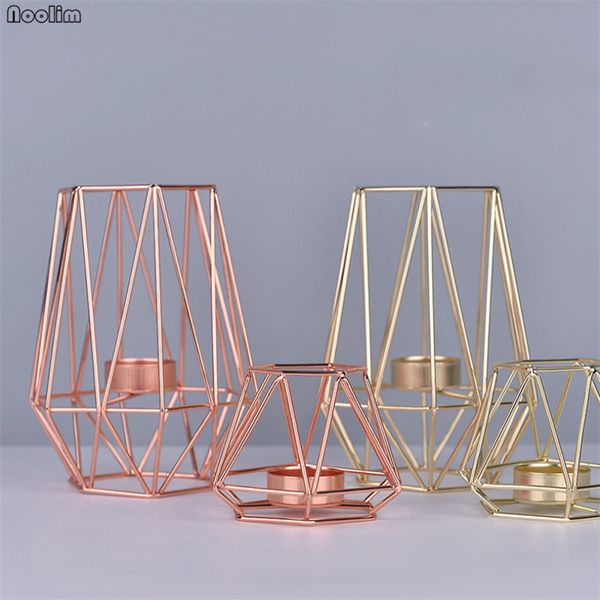 

nordic style geometric iron geometric candle holders home wedding restaurant romantic tabledecoration metal candlestick