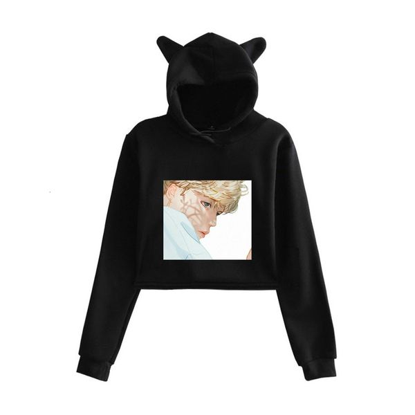 

team shirt men's 2019 event bts cartoon umbilical cat ear sweater t shirts, Gray;blue