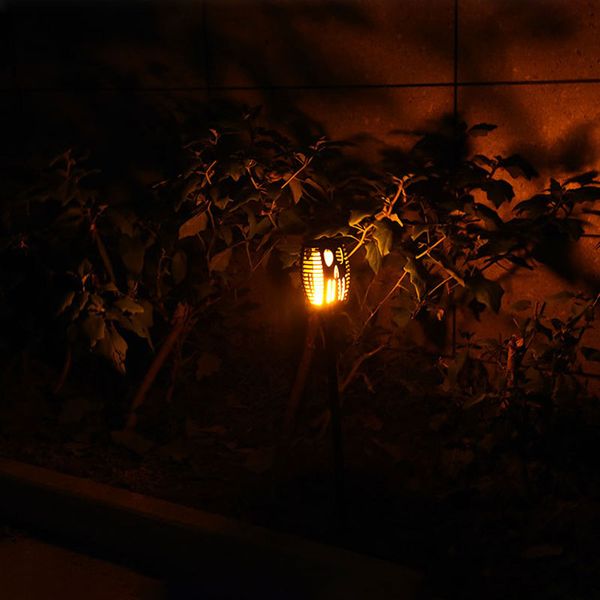 

halloween solar lights waterproof lawn garden decoration lights grimace flame lights festival decoration warm white 1 pc