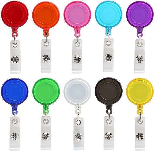 

Retractable Badge Holder ID Badge Reel Clip On Card Holders, Assorted Colors