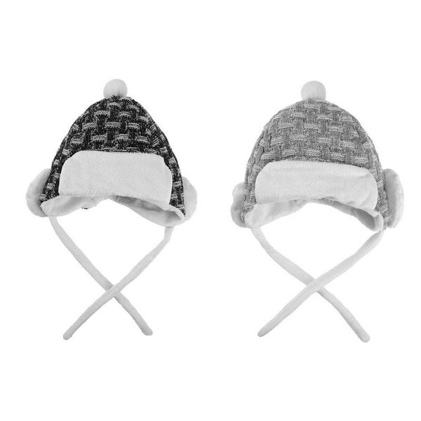 

warm fleece newborn baby autumn small ball knitted hat beanie cute cap, Yellow