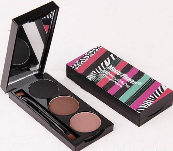 

multi-function cosmetics brand new water-soluble 3 color eyeliner & eyebrow cake powder palette eye brow makeup kit eye liner + brush