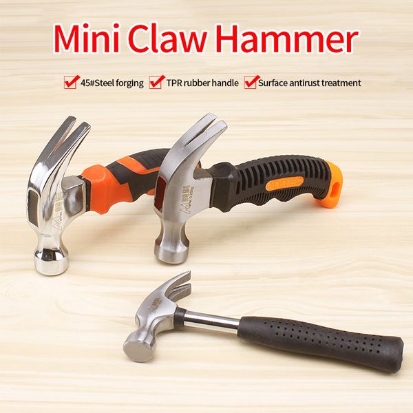 

8oz mini claw hammer round head plastic handle magnetic claw hammer woodworking household multifunctional tools