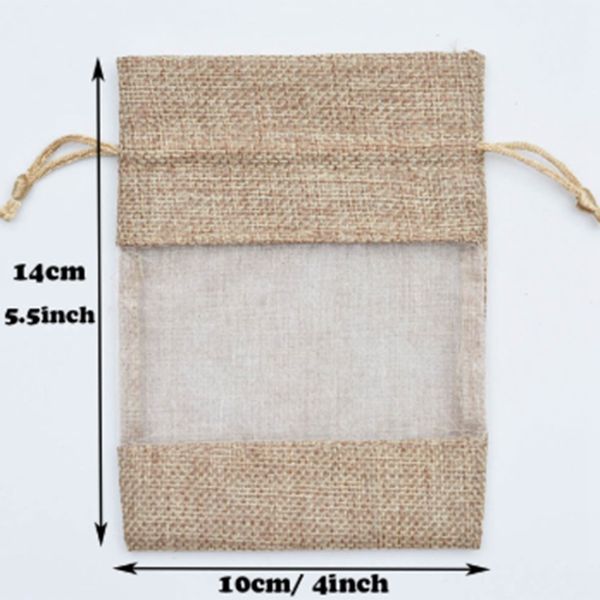 

30pcs flax organza bags burlap drawstring pouch christmas gifts bag wedding party bags for coffee beans candy makeup jewelry pac