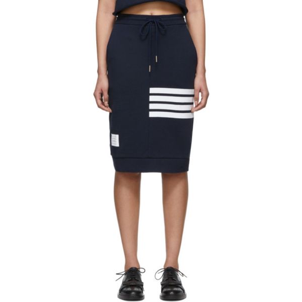 

2019 fashion tb thom brand skirts women high waist slim skirts knee-length pencil skirt cotton casual sport short skirt, Black