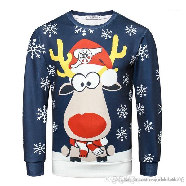 

дизайнерские толстовки 3d цифровой печатный подросток кофты с длинным рукавом o шеи мужской одежды рождество печатных мужские, Black