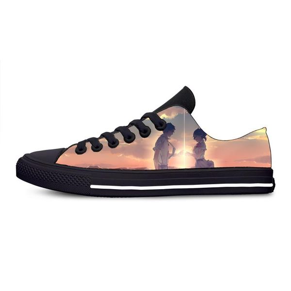 

2020 cute fashion summer casual shoes handiness breathable sneakers 3d print youth moving movie for men women your name, Black