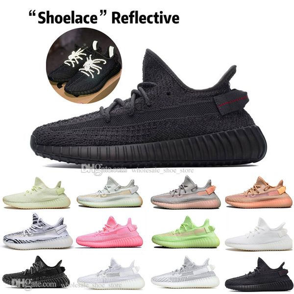 

kanye west black static v2 white static reflective zebra mens running shoes red glow true form men sport designer sneakers trainers