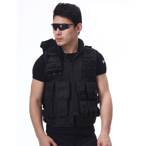

hunting tactical body armor plate carrier vest outdoor game paintball vest equipment hunting security waistcoat, Camo;black