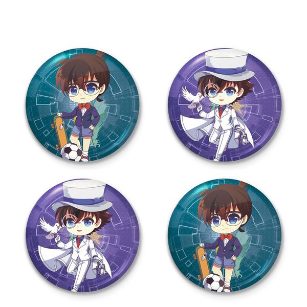 

detective conan women brooch ladies anime badges enamel pins initial fashion acrylic pendant wedding couples funny metal broches, Gray