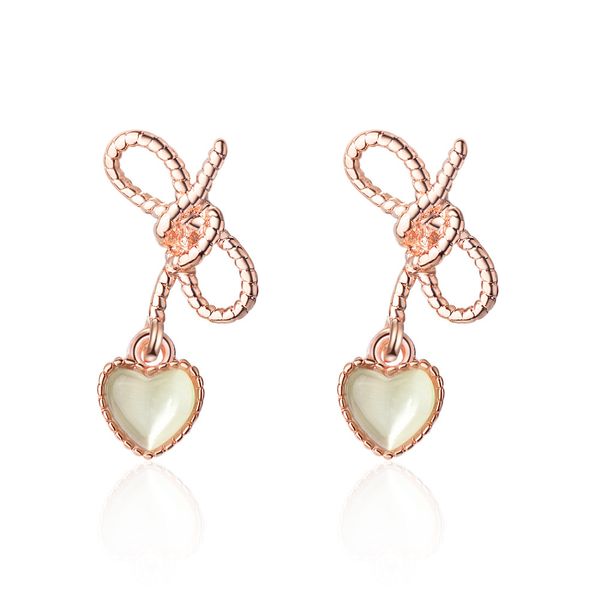 

ed685 серьги для женщин кошачий глаз каменное сердце из узла модные серьги стержня партия розовое золото ювелирные аксессуары, Golden