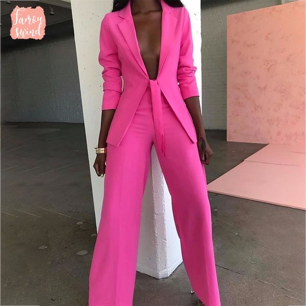 

костюм дамы женщины костюмы офисные наборы повседневная blazer и штаны установить формальное terno два piece set feminino, White