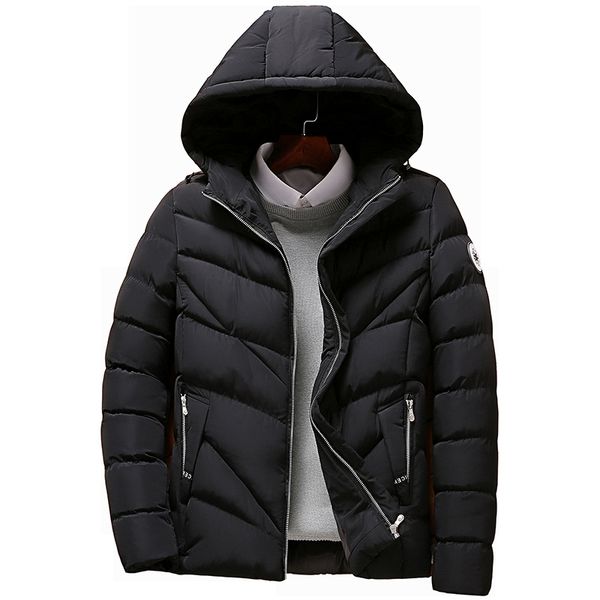 

2019 new fashion jackets men parka quality autumn winter warm outwear slim mens coats casual windbreak jackets men, Black
