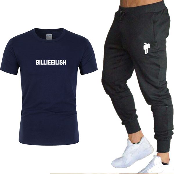 

fashion men's sets t shirts+pants two pieces sets casual tracksuit men new printing suits sportwear gyms trousers, Gray