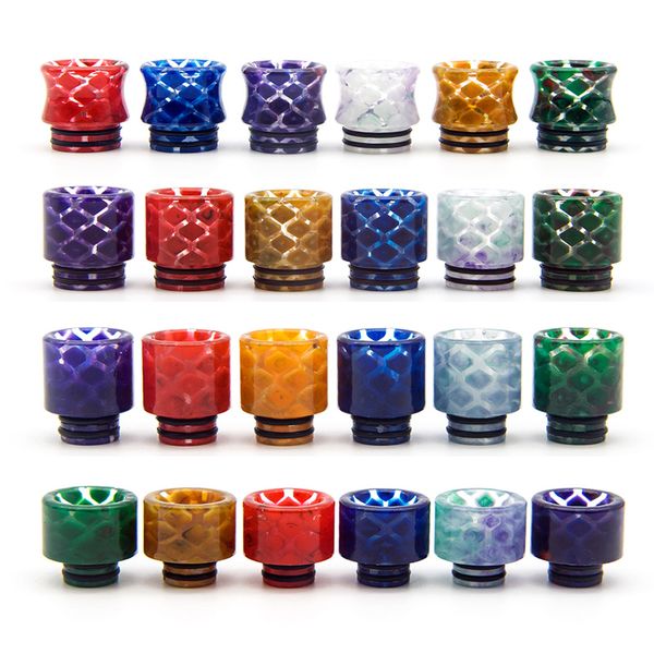 

Snake skin Drip Tip 810 or 510 thread Newest Wide Bore Mouthpiece vaporizer ecigarette with Acrylic packaging DHL