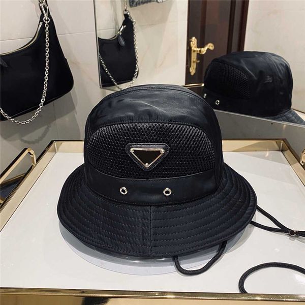 

2020 new women man fashion hat breathable drawstring bucket cap casual summer sunshade caps adjustable black hats