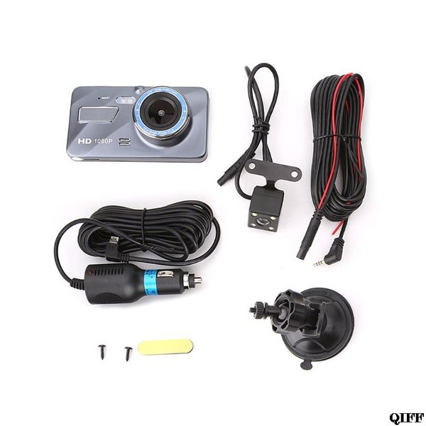 

dash cam dual lens car dvr camera full hd 1080p 4inch touch ips front+rear night vision video recorder parking monitor