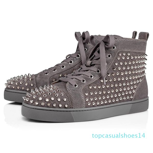 

designer shoes for men women fashion spike sneakers triple black white blue red suede leather mens trainer flat bottoms luxury shoe 14t