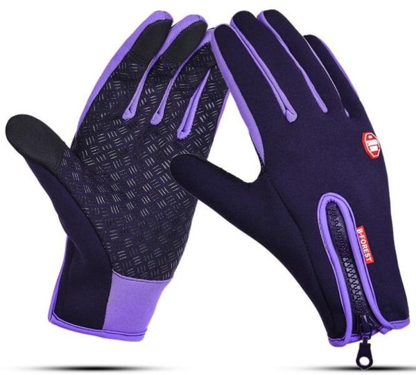 

breathable touch screen glove cold proof men women sports gloves fleece thickened winter outdoor riding warm waterproof training yakuda, Black