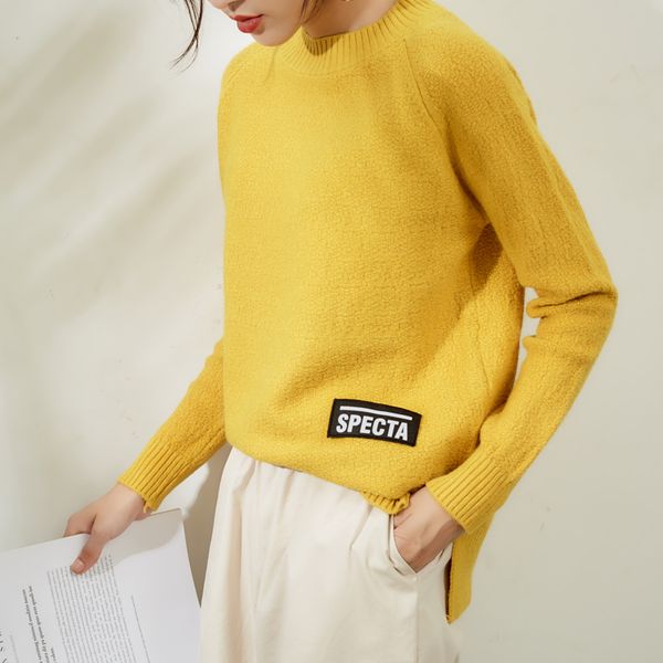 

autumn and winter new sweater women's round neck pullover cashmere sweater loose long-sleeved bottoming shirt ladies sweate, White;black