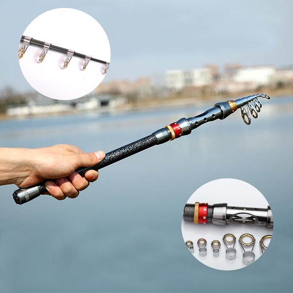 

portable carbon fiber ultralight travel spinning fishing carp feeder rod sea spinning pole fish tackle accessories