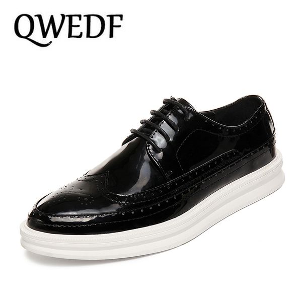 

qwedf 2019 genuine leather men shoes business oxfords men casual shoes cow leather male footwear masculino adulto x10-87, Black