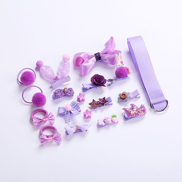 

18 pcs new kids children accessories hairpins barrettes baby fabric bow flower headwear hair clips girls headdress, Slivery;white