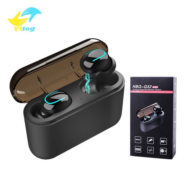 

vitog hbq q32 tws 5.0 bluetooth наушники bluetooth 5.0 + edr гарнитура ipx5 водонепроницаемый мини беспроводные наушники беспроводные наушни