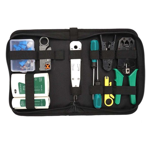 

14pcs hardware tool set network cable combination installation network web tool bag kit cable clamp combination set