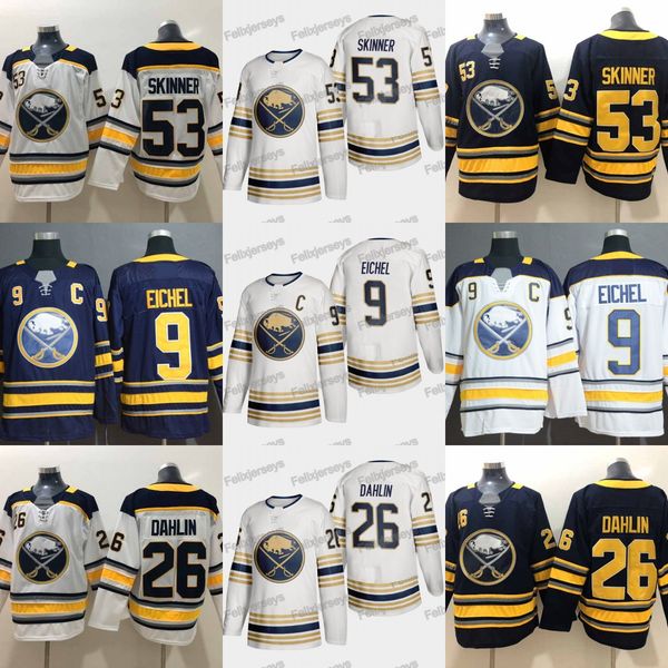 

9 Jack Eichel 50th Anniversary Third Buffalo Sabres Jerseys With C patch 53 Jeff Skinner Rasmus Dahlin Jerseys