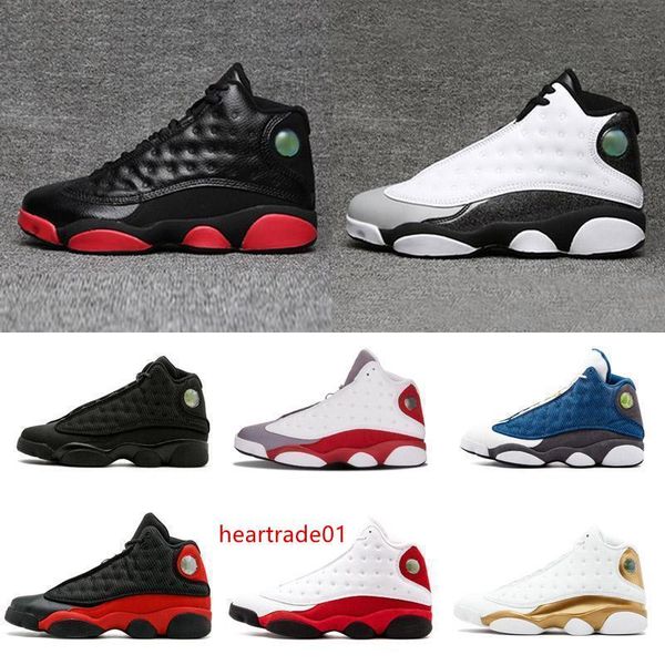 

13 xiii mens basketball shoes black cat bred navy game hologram grey toe grey athletics sport sneaker boots
