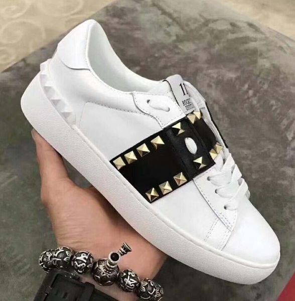 

2020 новое поступление дизайнерская обувь белый черный красный мода мужская женская кожаная повседневная обувь открытые низкие спортивные кр, Black