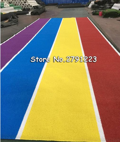 

artificial lawn carpet for school kindergarten outdoor playground rainbow runway plastic fake turf encryption artificial carpet