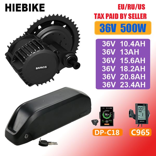 

ebike conversion kit 36v 500w bafang motor with battery 36v 10.4/13/15.6/18.2/20.8/23.4ah electric bike engine set 8fun bbs02