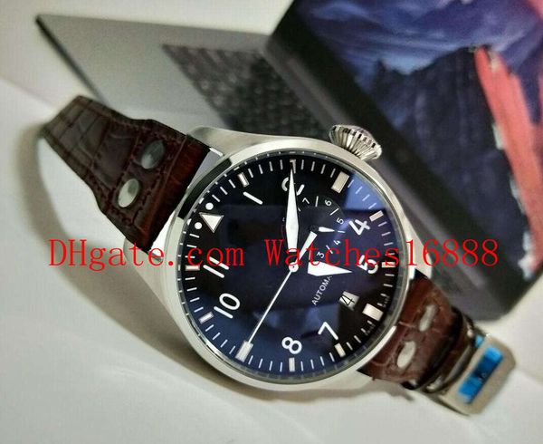 

factory supplier wristwatches iw500912 7 days automatic mechanical power reserve mens watch black leather band men's watches, Slivery;brown
