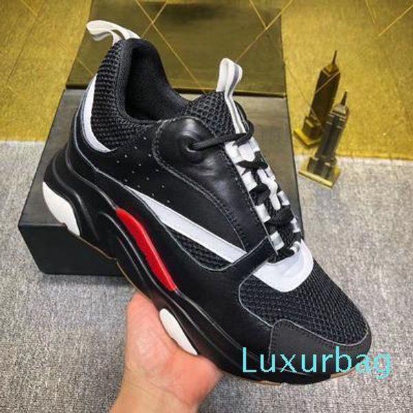 

women's men designer shoes sneaker luxury d leather comfortable casual b22 trainer walking knit meshu up shoes, Black