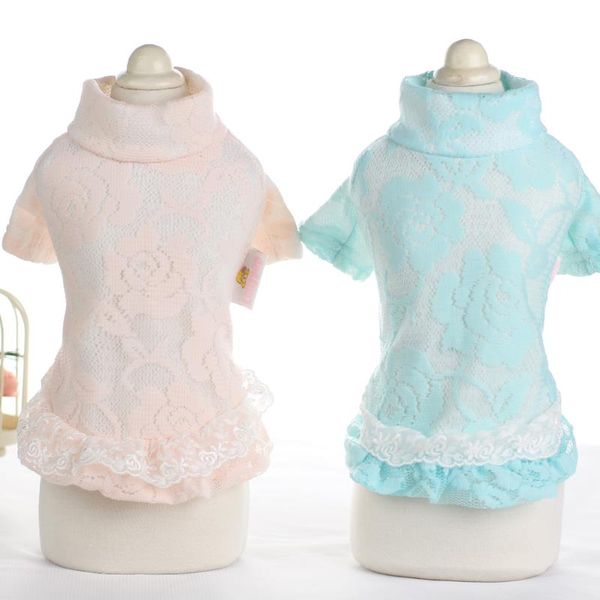 

embroidery lace hollow out dog clothes dog hoodies with sleeve yorkshire pet clothes for dogs cats for winter